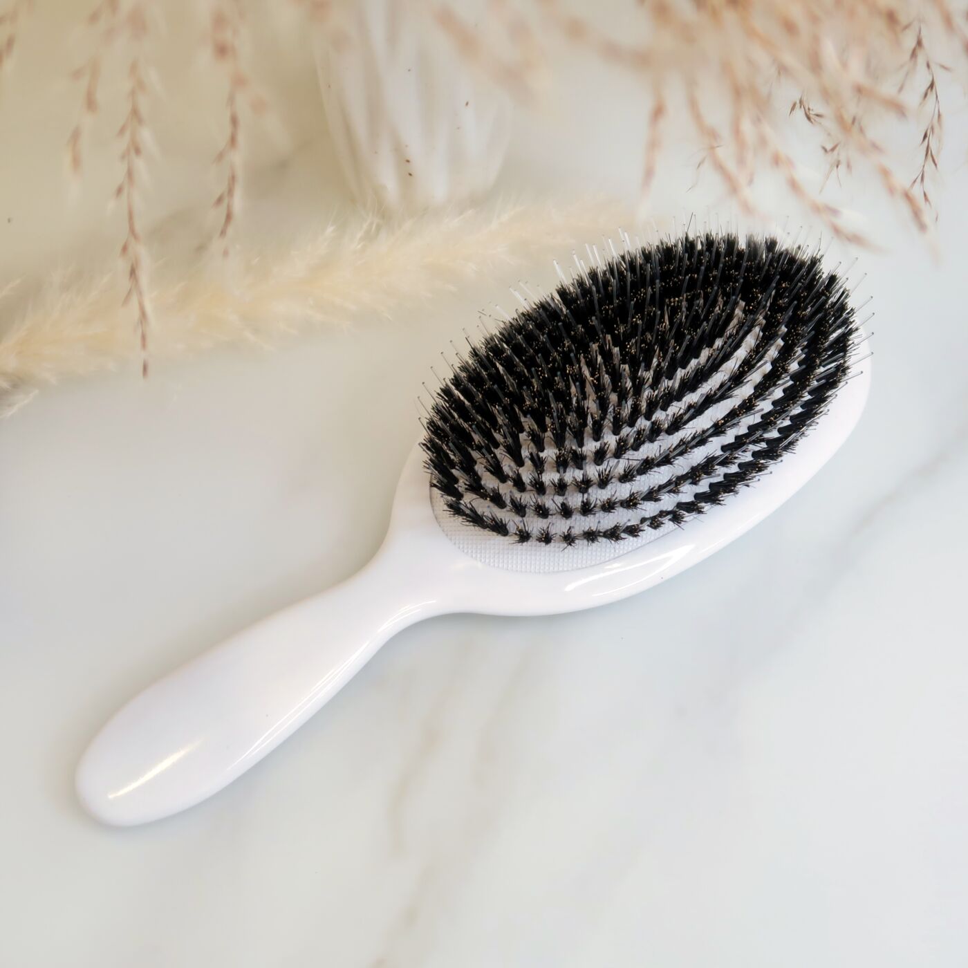 Extensions Haarbürste mit Wildschweinborsten für schonendes Styling und Pflege